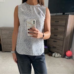 Equipment Silk Printed Sleeveless Shirt Sz S